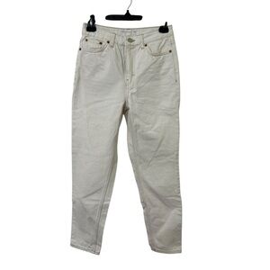Topshop White Mom Denim Jeans High Rise Size W25 L30